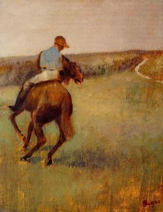 Jockey In Blue On A Chestnut Horse — Edgar Degas