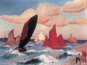 Marine À La Clarté (voiliers Sur La Mer) — Zingg Jules Emile
