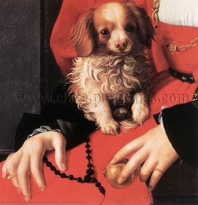 Portrait Of A Lady In Red (detail) — Agnolo Bronzino