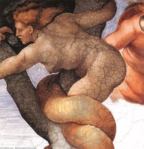 The Fall And Expulsion From Garden Of Eden (detail) — Michelangelo Buonarroti