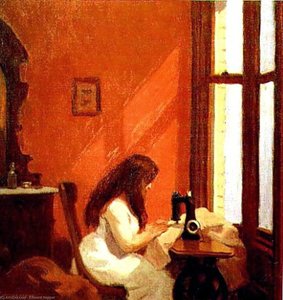 Girl At Sewing Machine