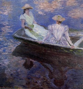 Young Girls In A Row Boat — Claude Monet