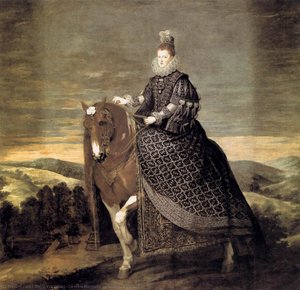 La Reina Margarita De Austria, A Caballo