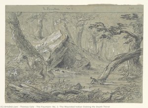 The Fountain, No. 1: The Wounded Indian Slaking His Death Thirst — Thomas Cole